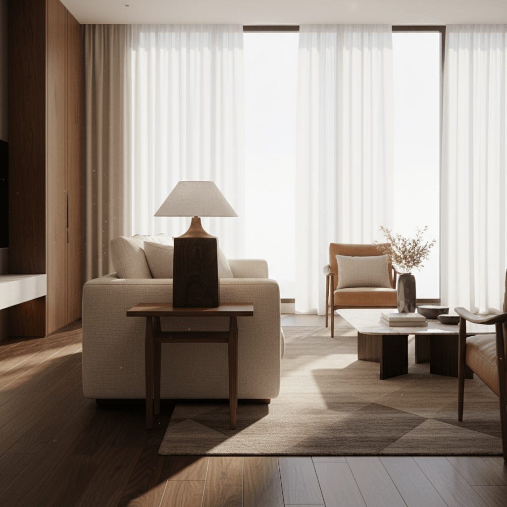 Vintage Distressed Solid Wood Floor Lamp – Retro Rustic Standing Light - MOOAZAA