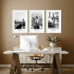 Paris Poster Vintage Set of 3 | Framed Wall Art Prints