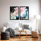 Wall art abstract modern | set of 2 framed wall art prints