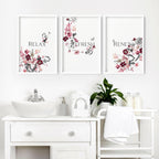 Bathroom Pictures Set of 3 | Framed Wall Art Prints