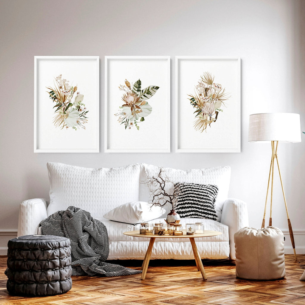 Bohemian wall art decor | Set of 3 framed wall art prints