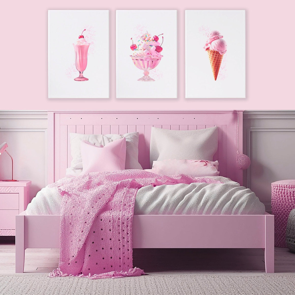 Wall Art Cool For Girls | Set of 3 Pop Wall art Prints