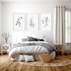 Relaxing bedroom wall art | set of 3 framed art prints