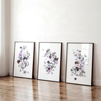 Flower art | set of 3 wall art for Home office decor