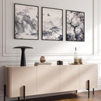 Wall Art For Living Room Large | Set of 3 Chinoiserie Wall art Prints