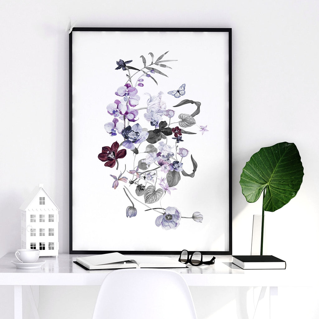 Set of 3 Wall Art for Bedroom – Shabby Chic Botanical Prints