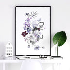 Set of 3 Wall Art for Bedroom – Shabby Chic Botanical Prints