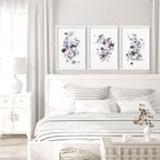 Set of 3 Wall Art for Bedroom – Shabby Chic Botanical Prints