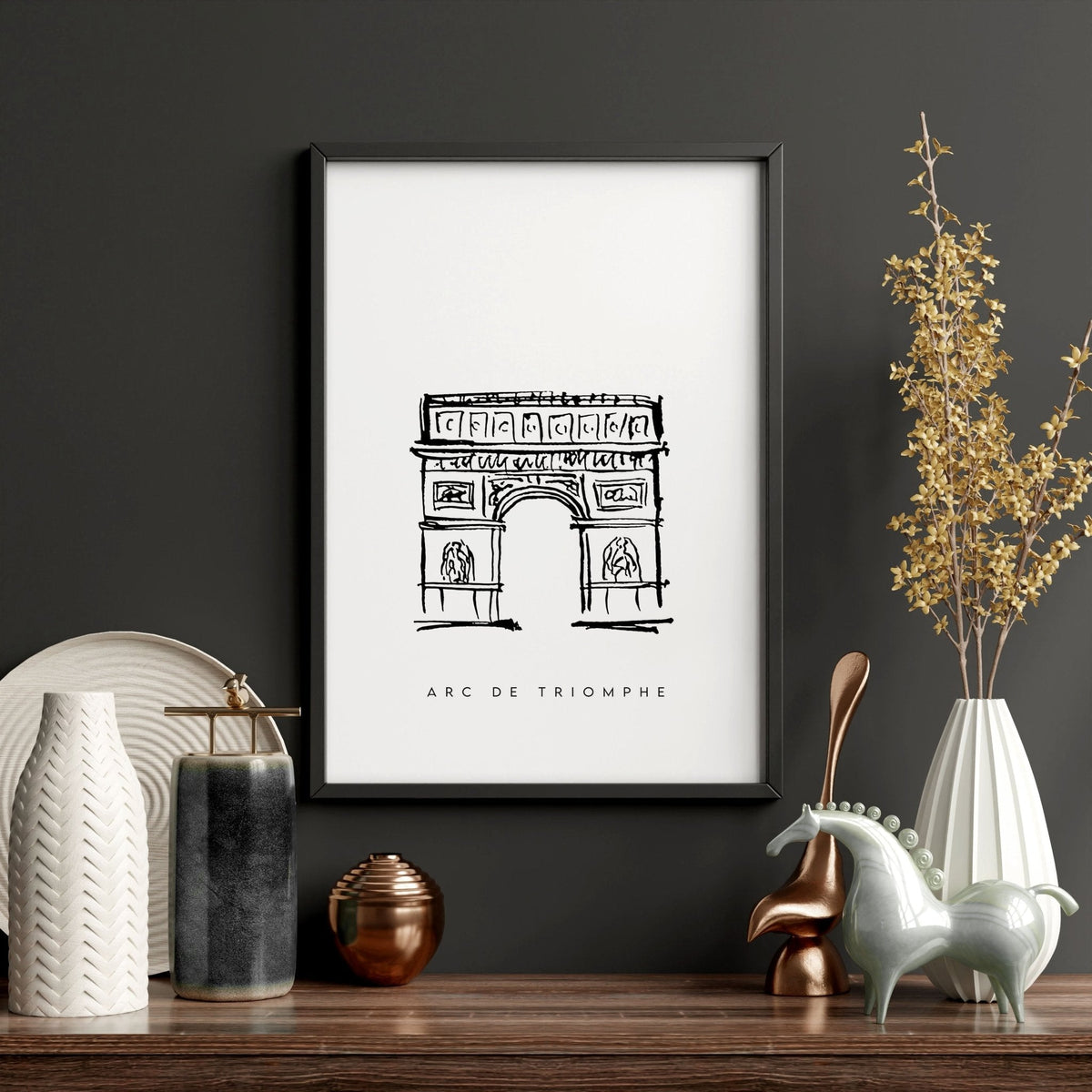 Wall Art Framed For Living Room | Set of 3 Paris Landmarks Wall art Prints