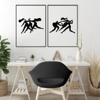 Wall Art Framed | Set of 2 Boho Women Wall art Prints