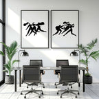 Wall Art Framed | Set of 2 Boho Women Wall art Prints