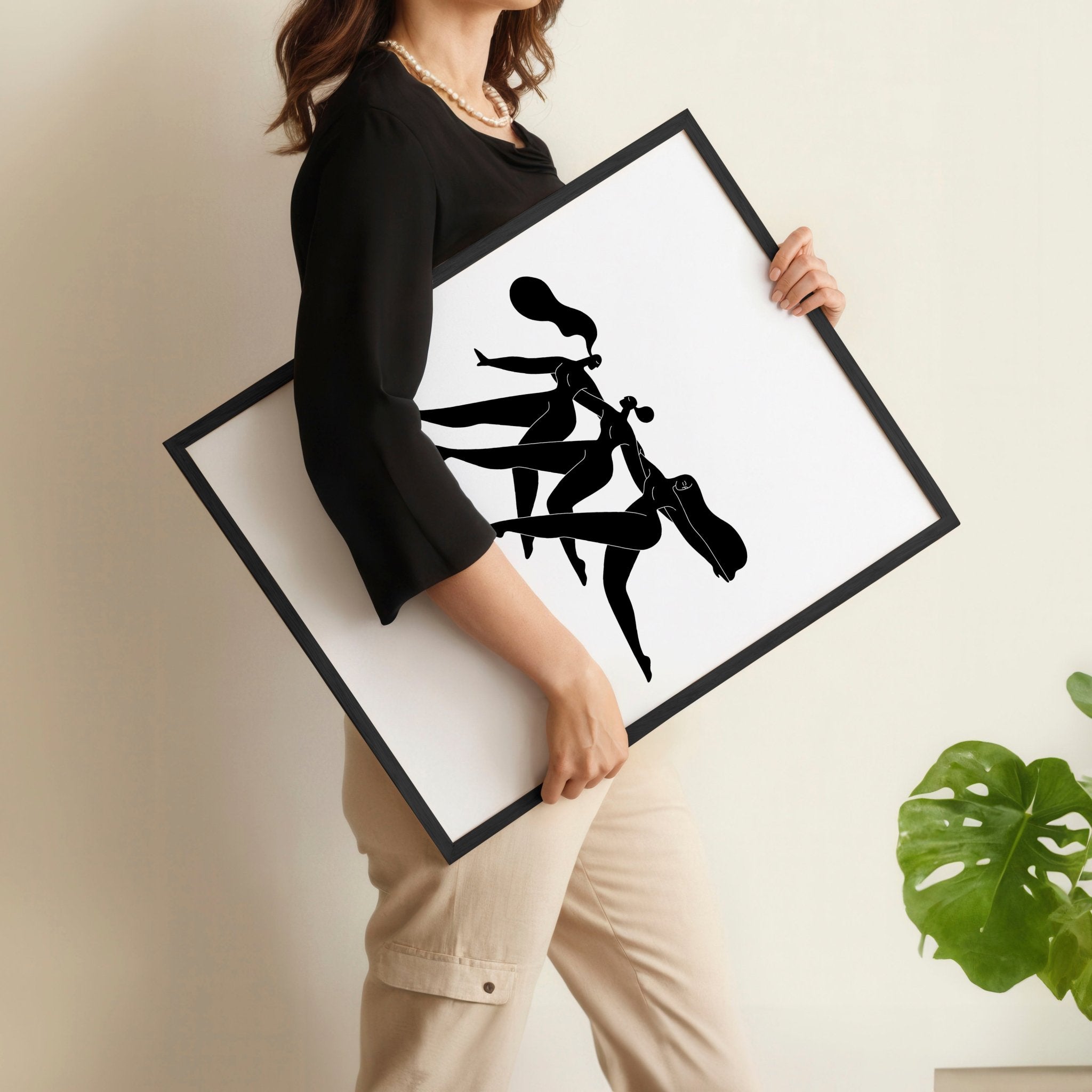 Wall Art Framed | Set of 2 Boho Women Wall art Prints