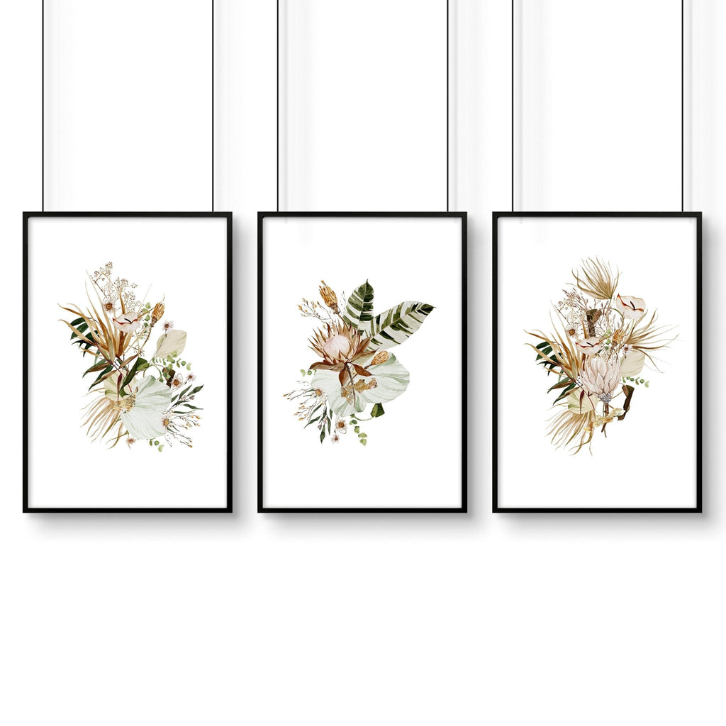 Bedroom Pictures for Wall – Set of 3 Boho Prints