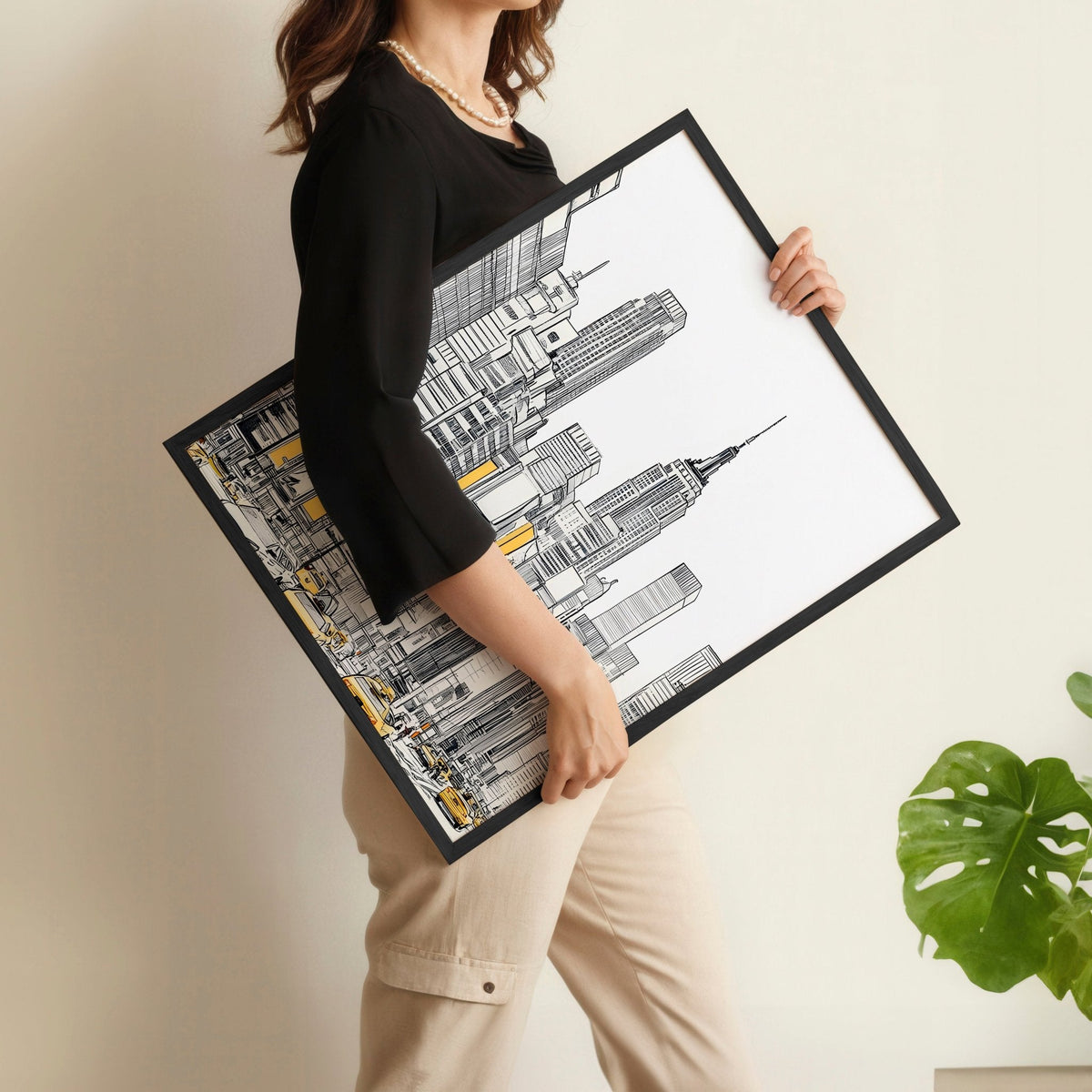 Wall Decor For Hallway | Set of 2 Urban Skyscrapers Wall art Prints