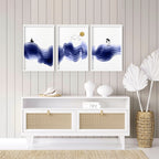 Nautical Wall Art Set of 3 Prints | Blue Wave Decor