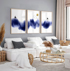 Nautical Wall Art Set of 3 Prints | Blue Wave Decor