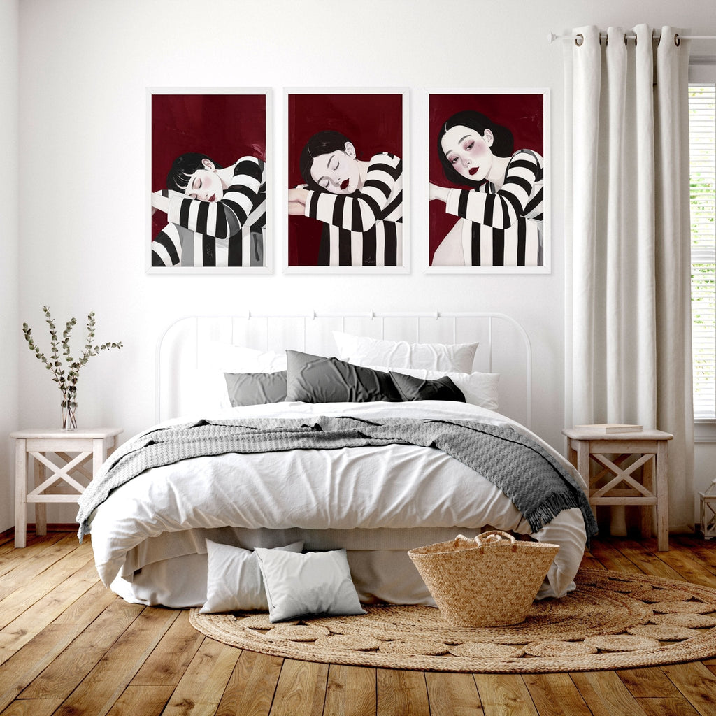 Wall Hangings For Bedroom | Set of 3 Women Art Prints