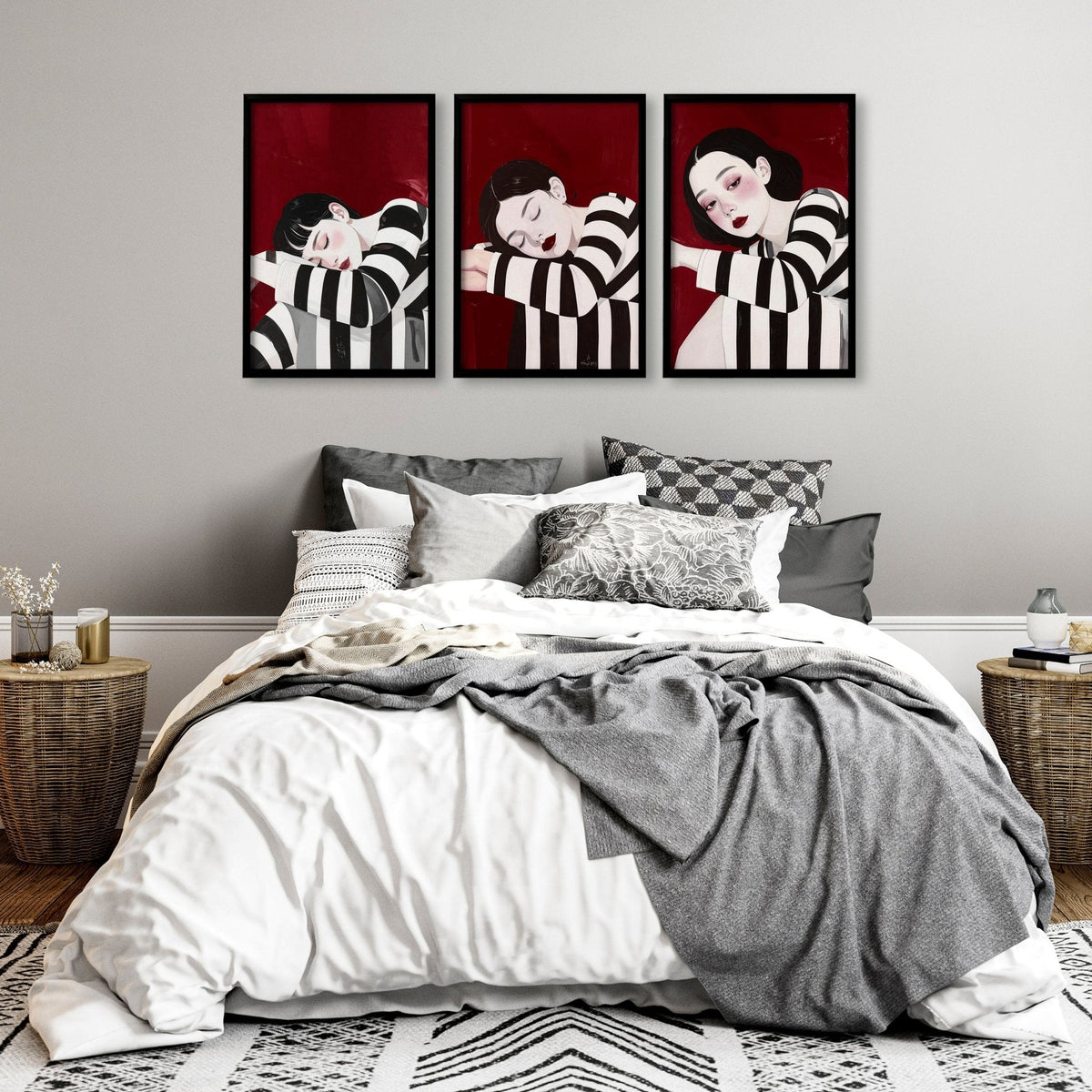 Wall Hangings For Bedroom | Set of 3 Women Art Prints