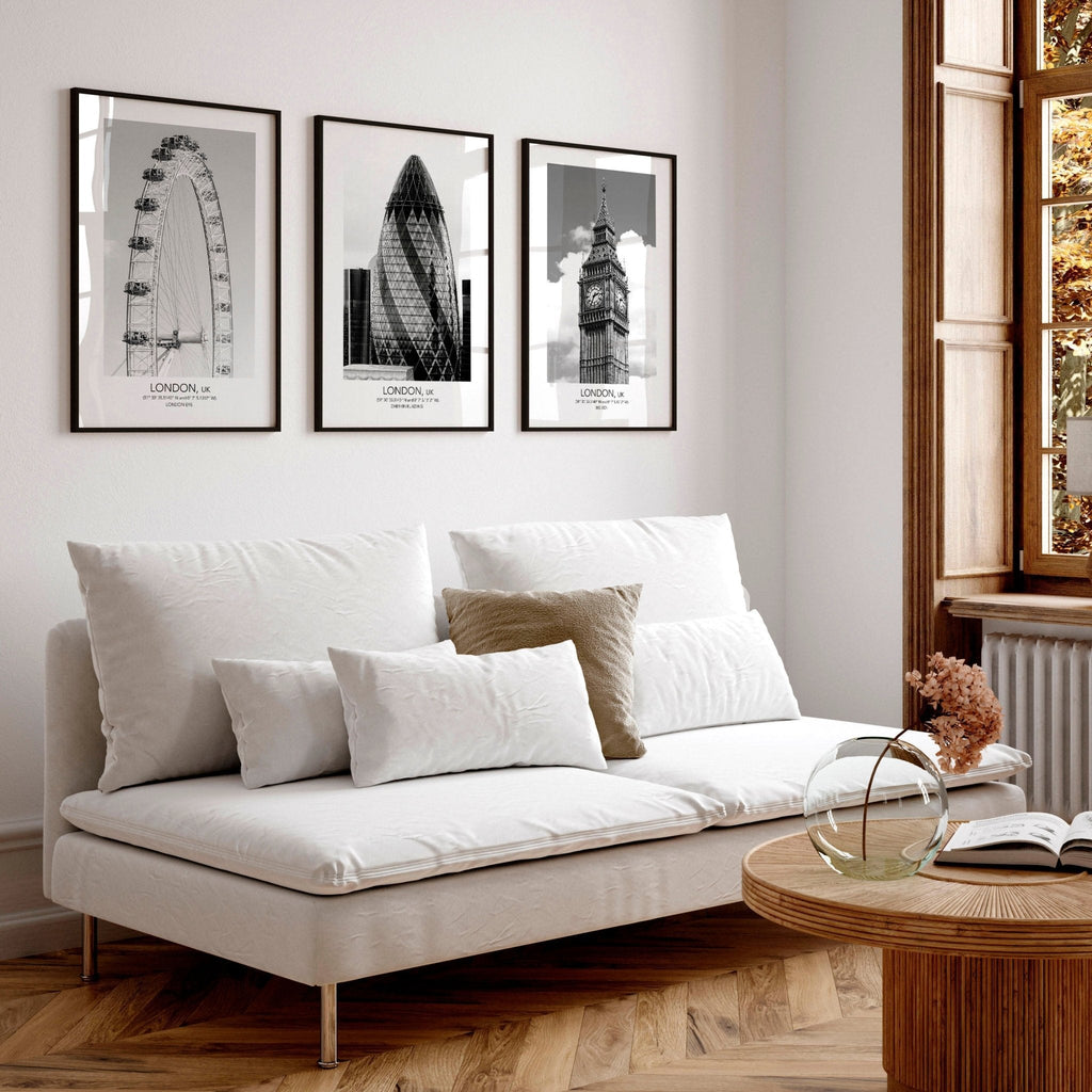 Wall Pictures for Living Room | London Art Set of 3