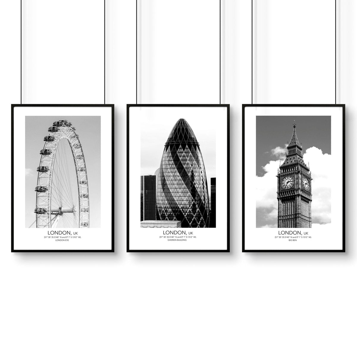 Wall Pictures for Living Room | London Art Set of 3