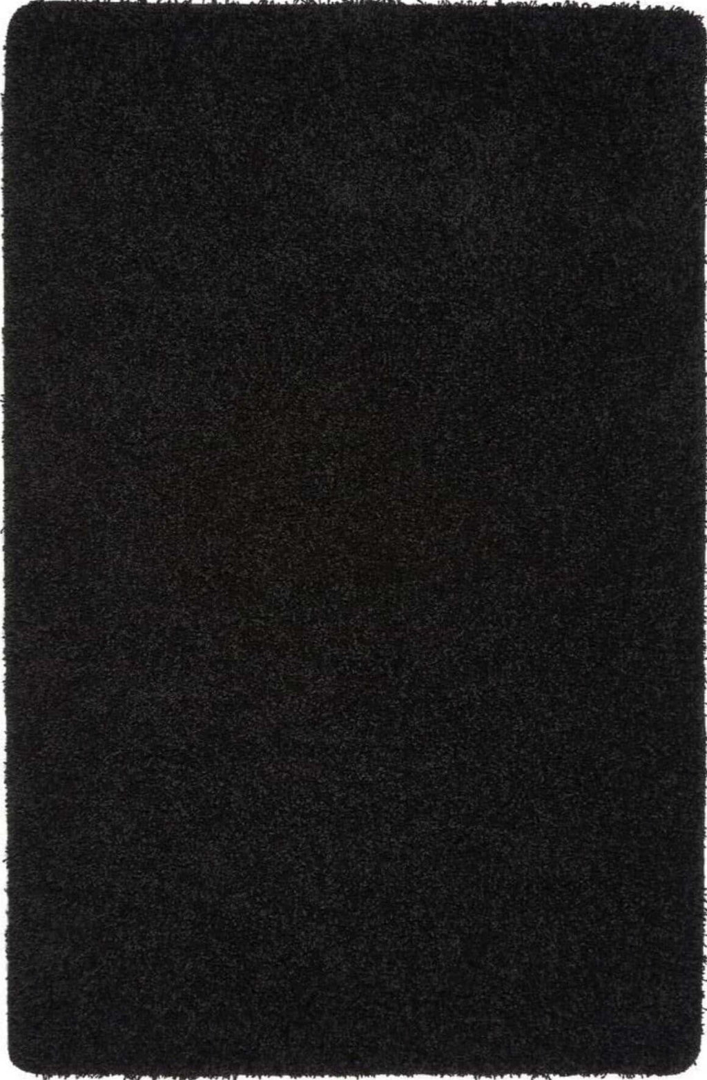 Washable Black Shaggy Rug - MOOAZAA