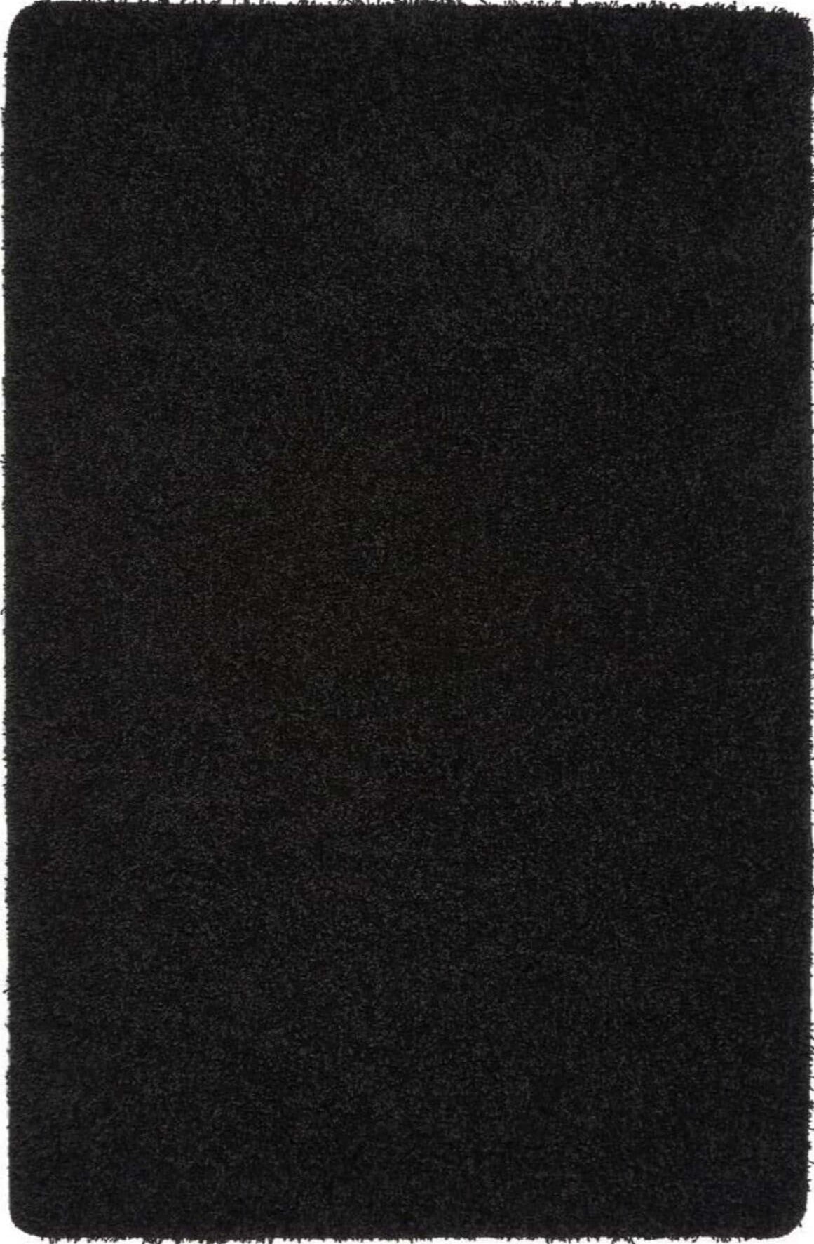 Washable Black Shaggy Rug - MOOAZAA