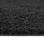 Washable Black Shaggy Rug - MOOAZAA