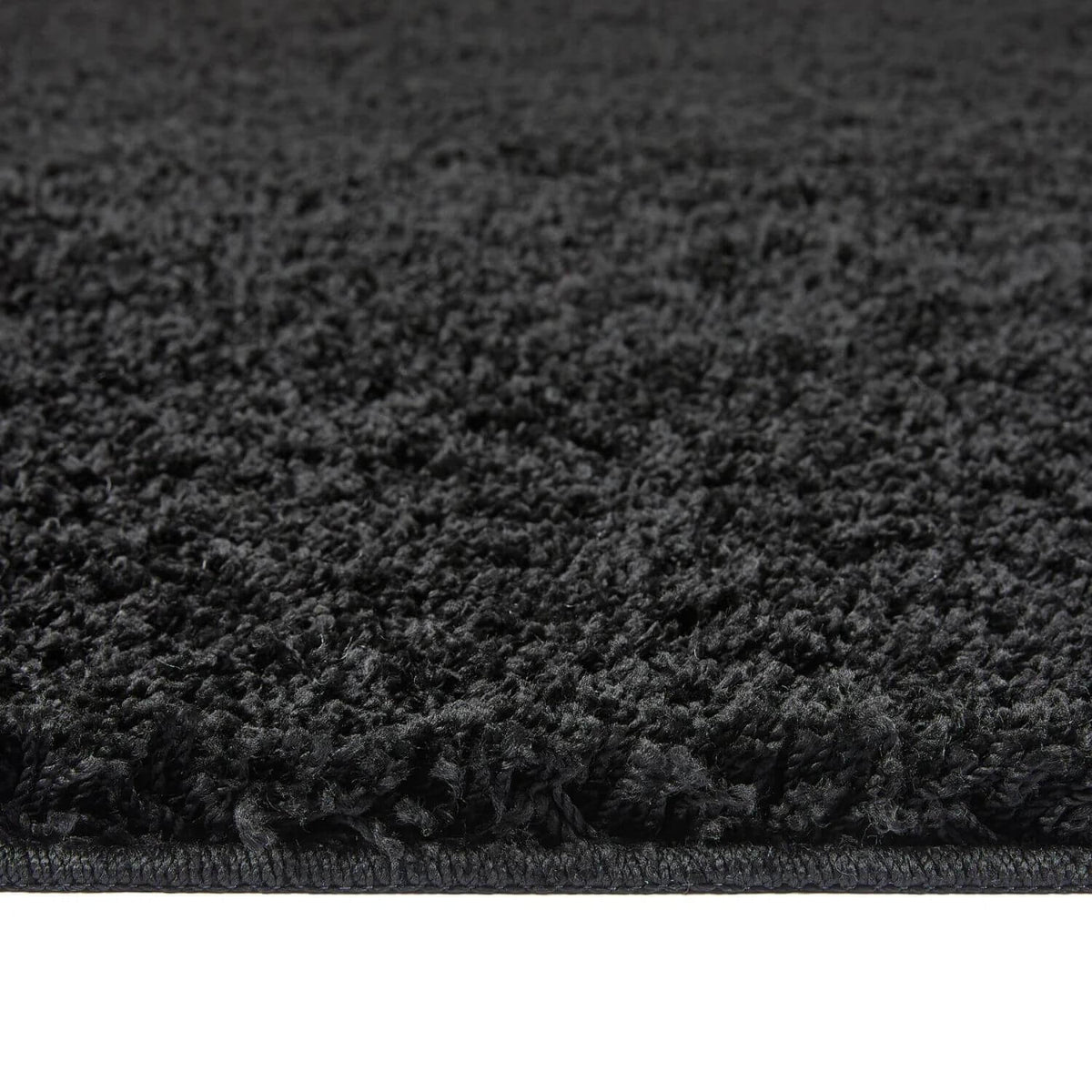 Washable Black Shaggy Rug - MOOAZAA