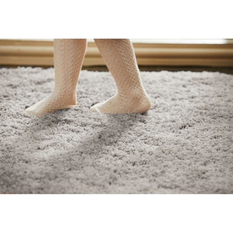 Washable Ghost Grey Shaggy Rug - MOOAZAA