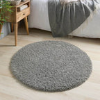Washable Ghost Grey Shaggy Rug - MOOAZAA