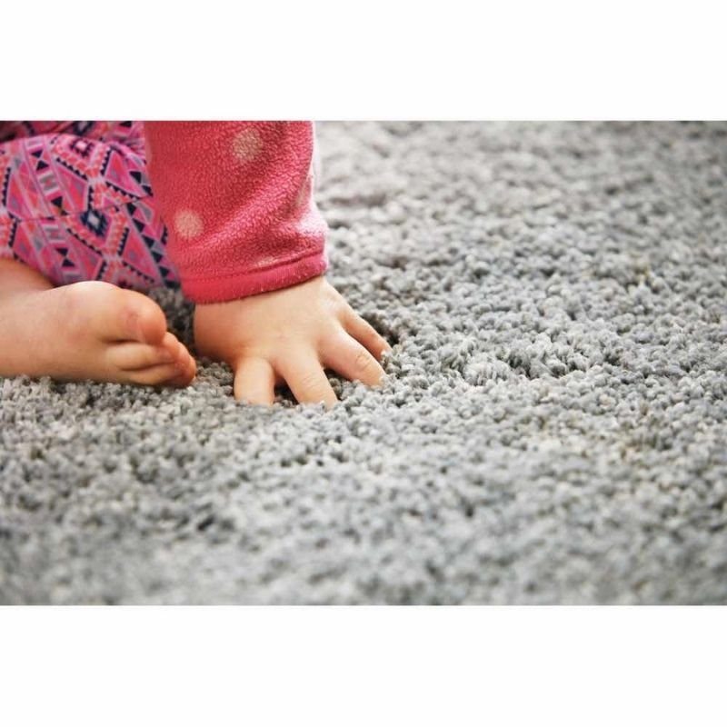 Washable Ghost Grey Shaggy Rug - MOOAZAA