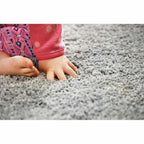 Washable Ghost Grey Shaggy Rug - MOOAZAA
