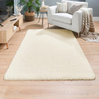Washable Ghost Ivory Shaggy Rug - MOOAZAA