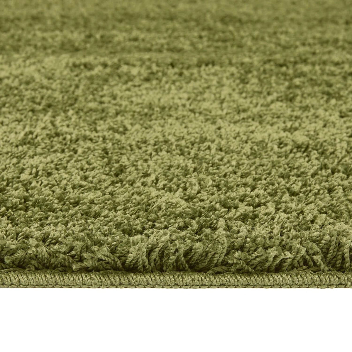 Washable Olive Green Shaggy Rug - MOOAZAA