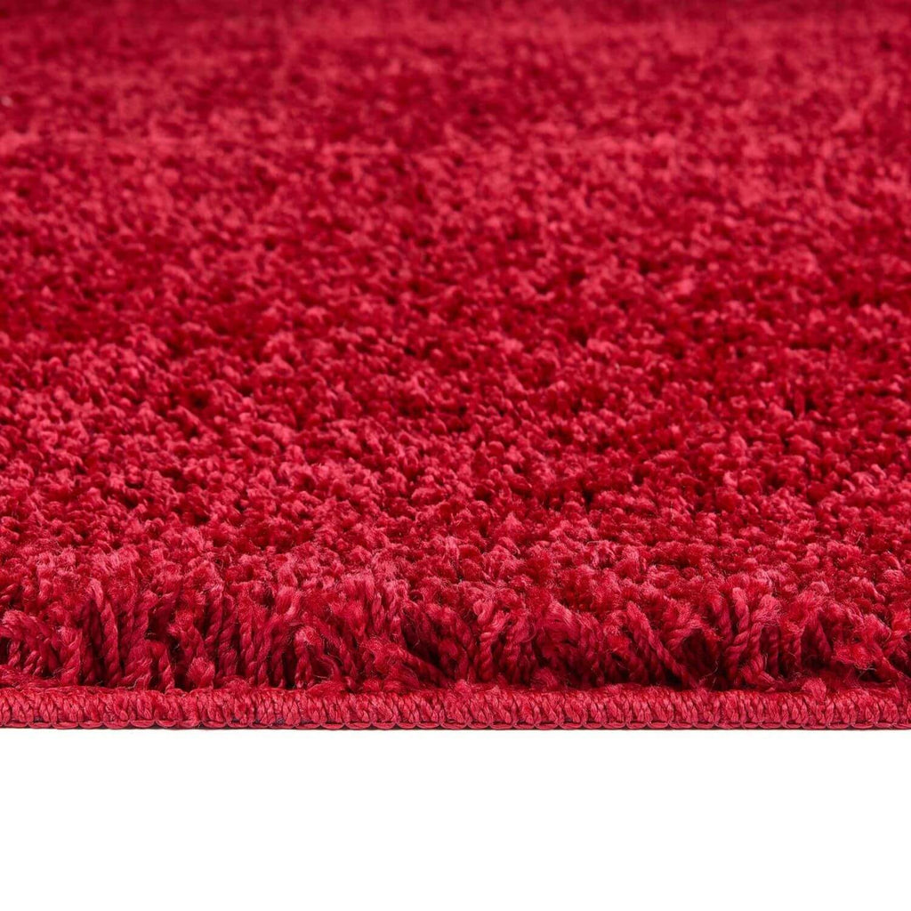 Washable Red Shaggy Rug - MOOAZAA