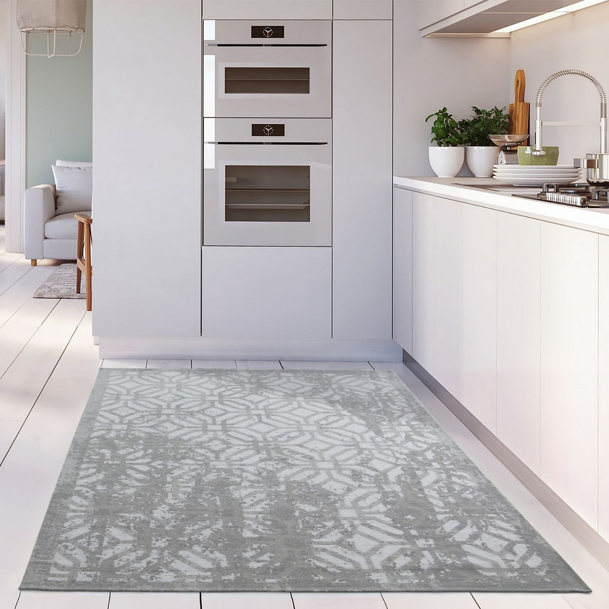 Washable Rug Carina Grey | 6932 - MOOAZAA