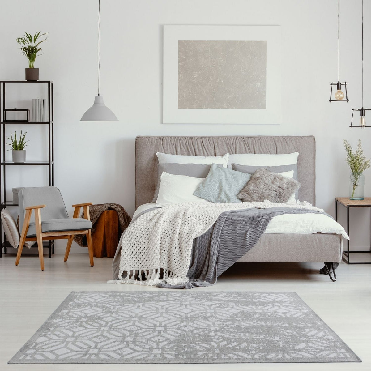 Washable Rug Carina Grey | 6932 - MOOAZAA