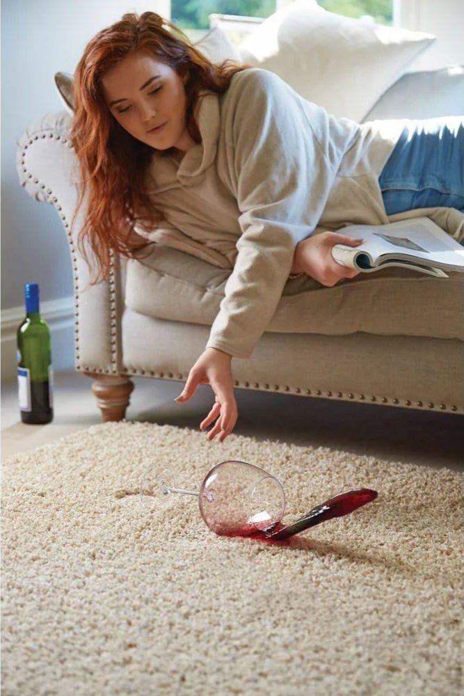 Washable Stone Shaggy Rug - MOOAZAA