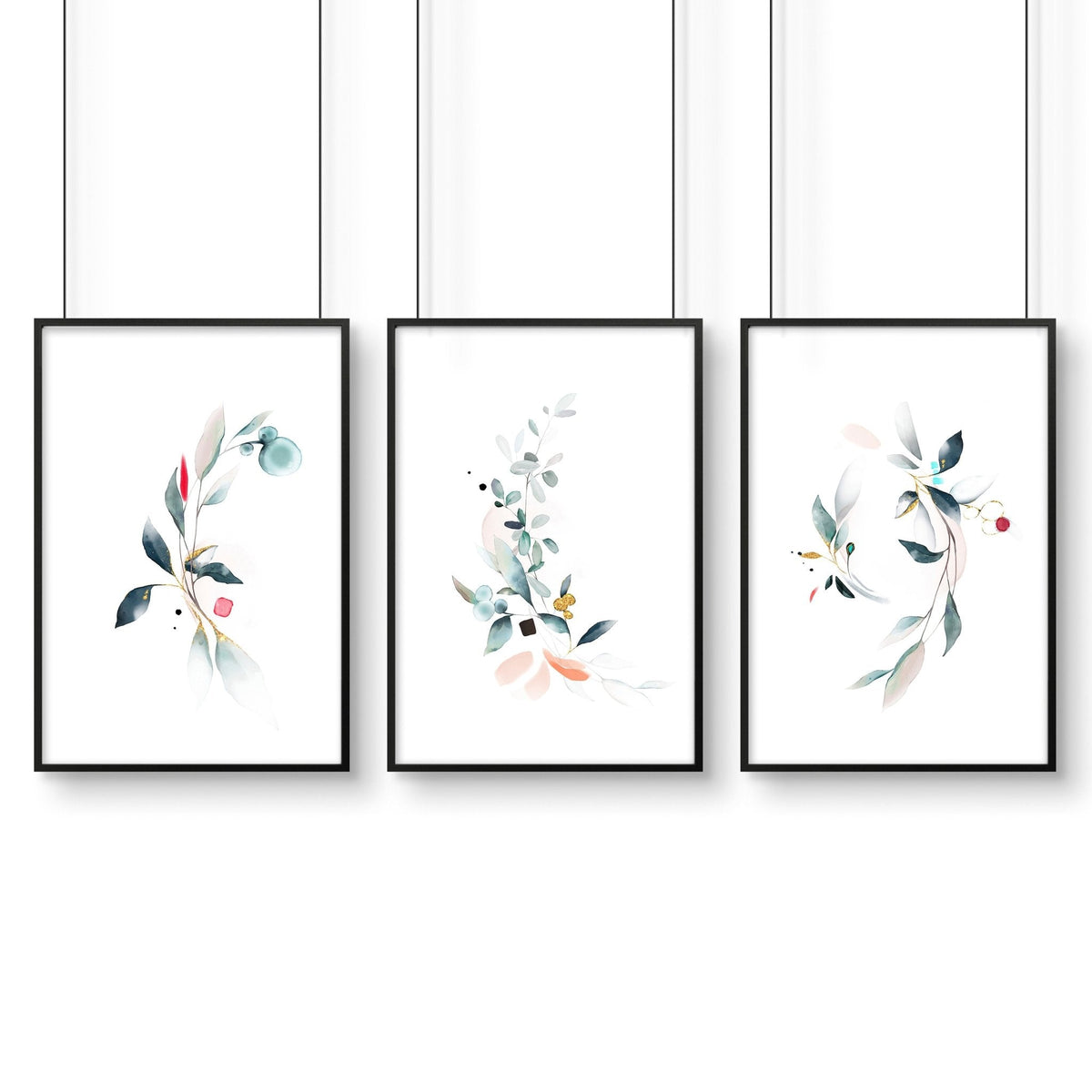 Bathroom Prints Set of 3 | Botanical Wall Art UK