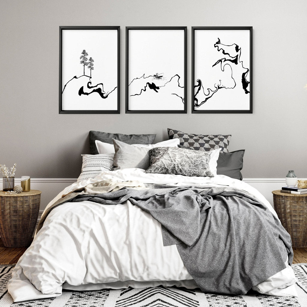 Black and White Prints Set of 3 | Wall Art Prints
