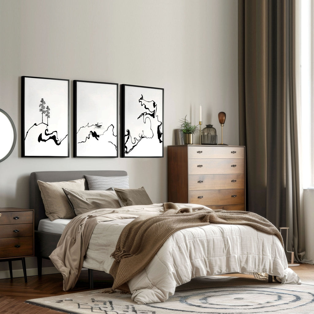 Black and White Prints Set of 3 | Wall Art Prints