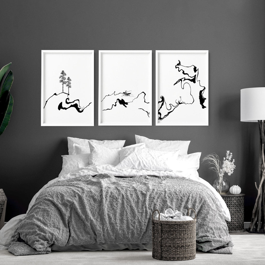 Black and White Prints Set of 3 | Wall Art Prints