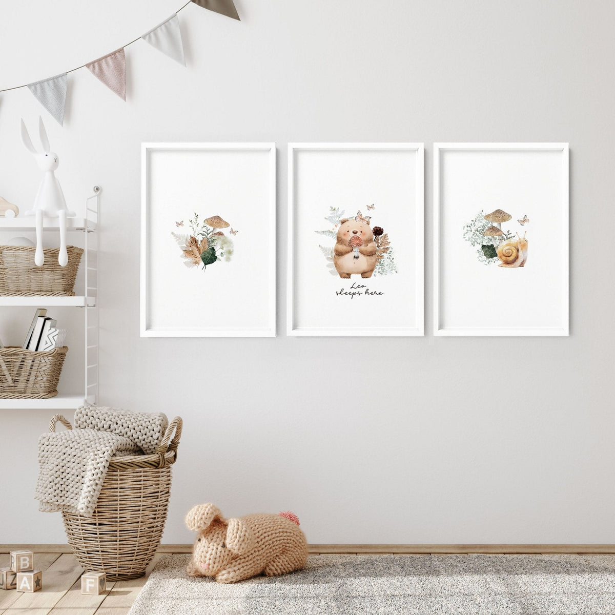Woodland Decor For Nursery | Set of 3 wall art prints
