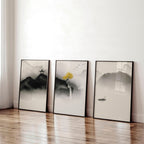 Japanese pagoda | set of 3 wall art for home office decor